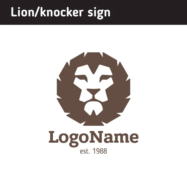 Logotipo do rosto do leão, simboliza confiança e força — Vetor de Stock