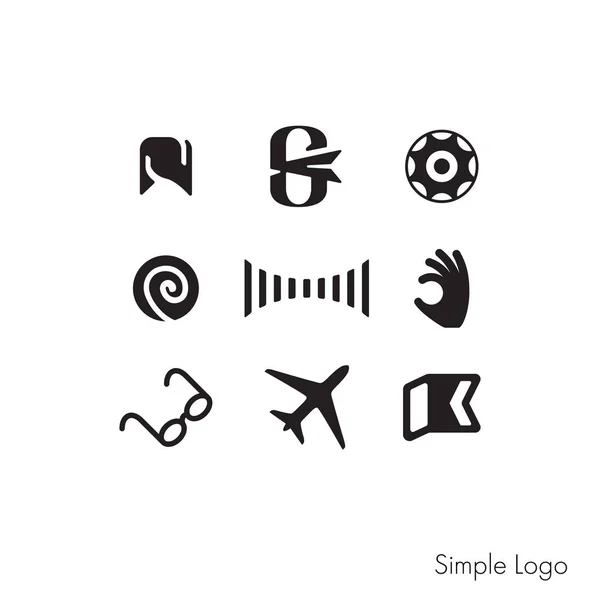 Sada jednoduchých značek pro vaše logo — Stockový vektor