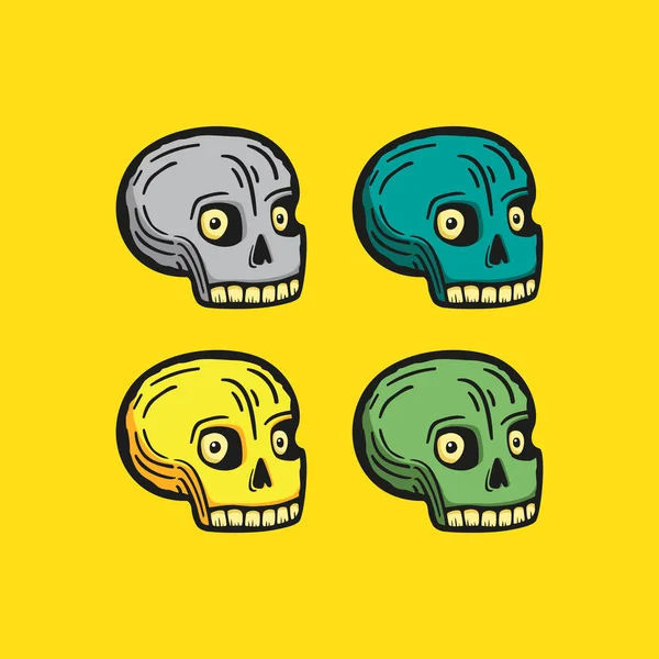 Crânes colorés dans un style moderne — Image vectorielle