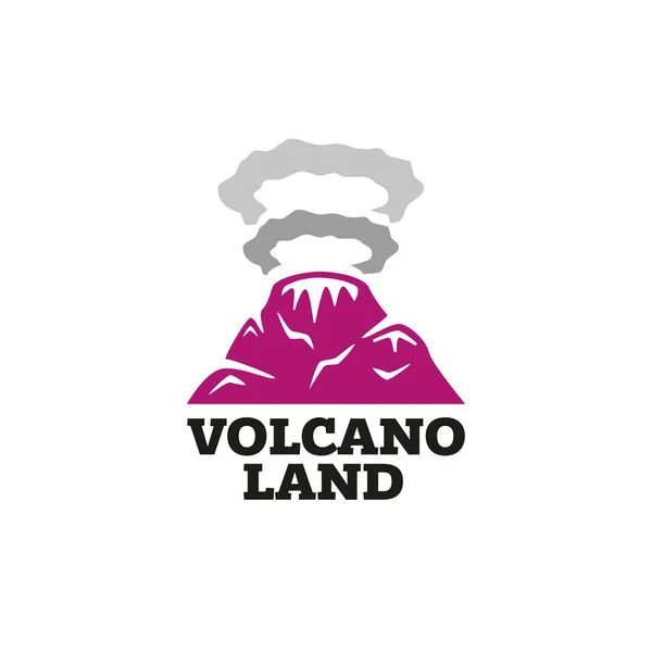 Το λογότυπο του ηφαιστείου εκπέμπει δαχτυλίδια καπνού — Διανυσματικό Αρχείο