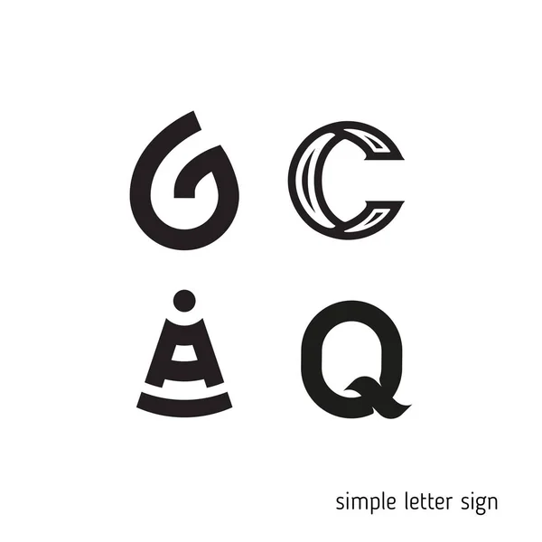 Набір простих літер на різні теми — стоковий вектор