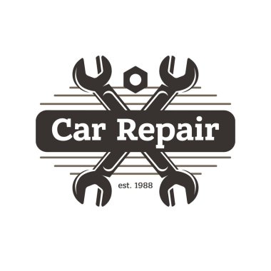 Araba tamir, vintage tarzı logo
