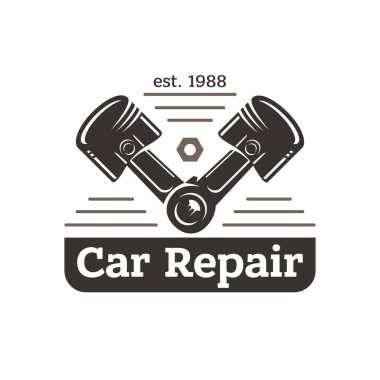 Araba tamir, vintage tarzı logo