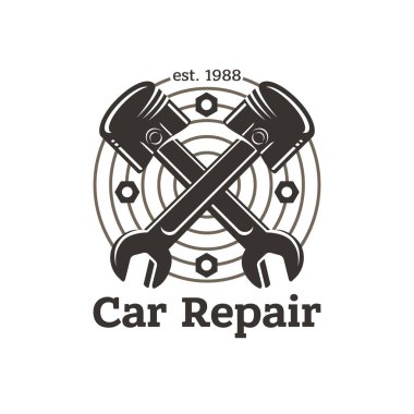 Araba tamir, vintage tarzı logo
