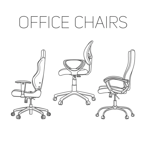 回路図のスタイルで描画されるオフィスの椅子 — ストックベクタ