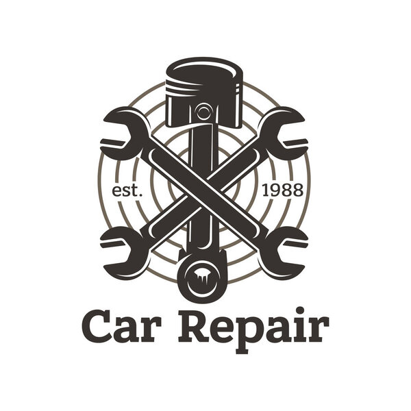 Car repair, logo in vintage style