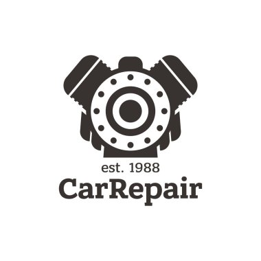Araba tamir, vintage tarzı logo