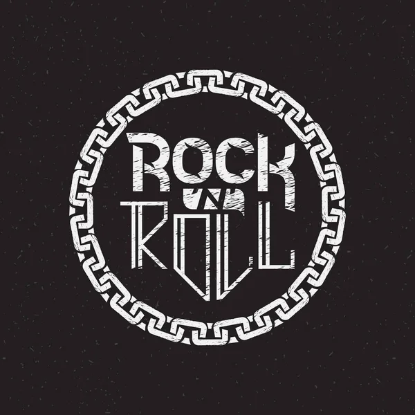 Print on shirt or poster of rock n roll — Stock Vector