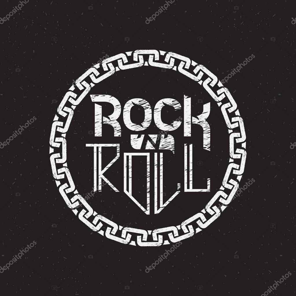 Print on t-shirt or poster of rock n roll