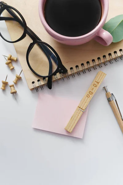 Woman white workplace — Stock Photo, Image