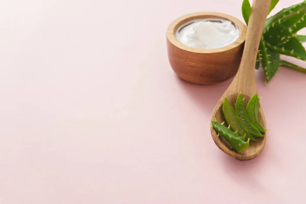 Aloe vera con crema — Foto de Stock