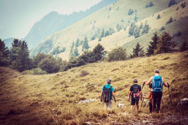 Turist güzel kırsal kesimde grup