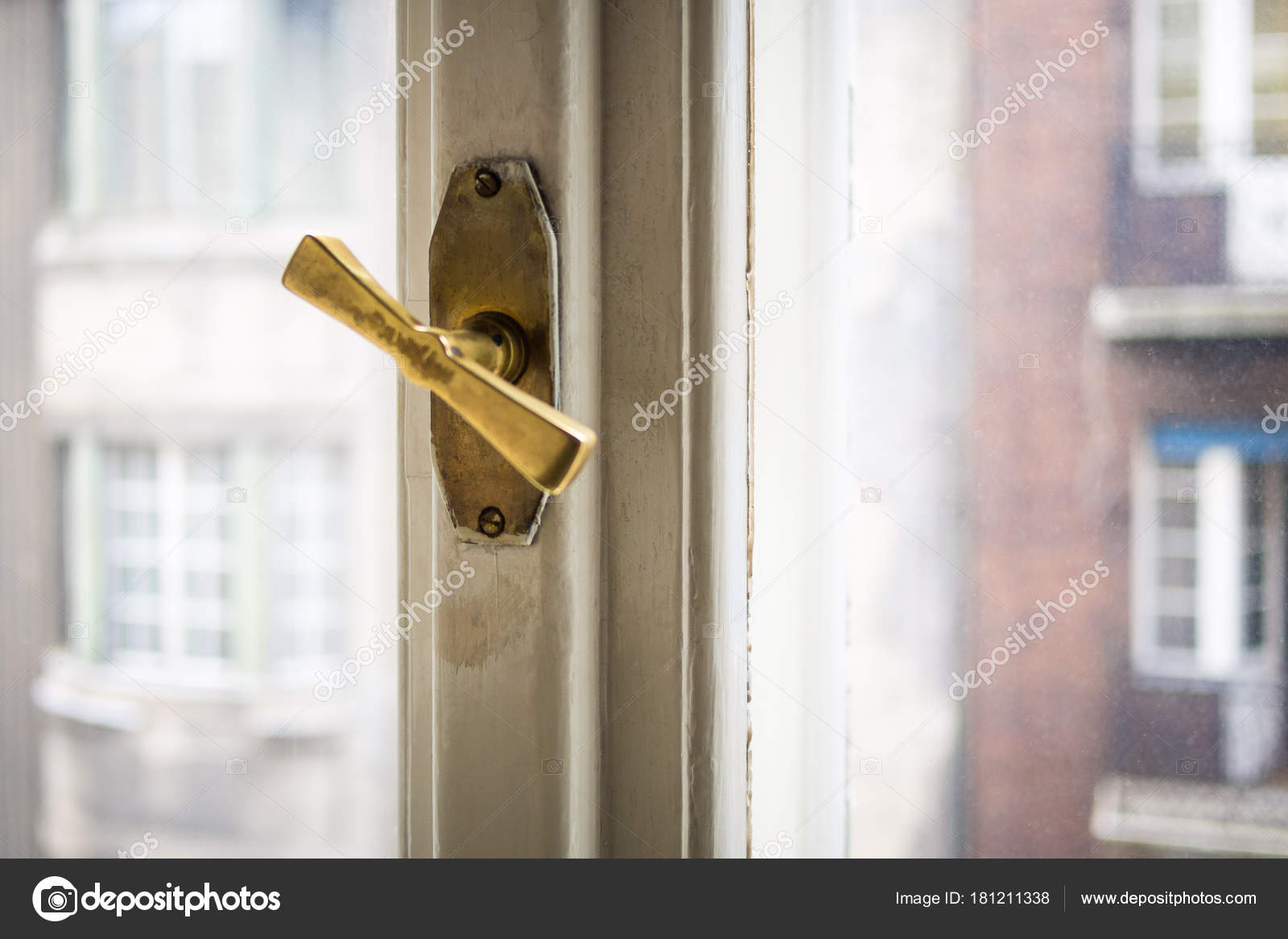 Handle on old wooden window ⬇ Stock Photo, Image by © marvlc 181211338