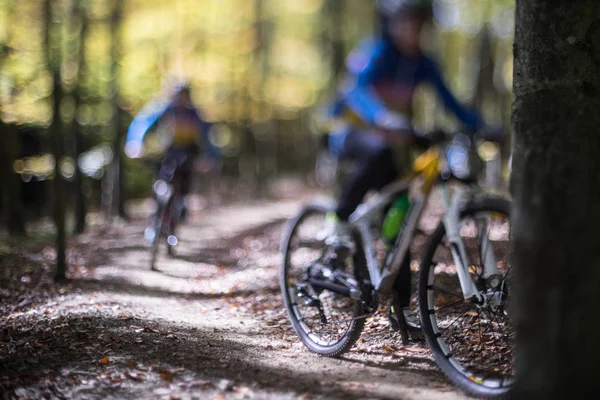 Abstract background with cyclists