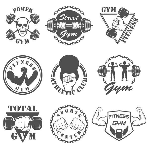 Vintage Weight Lifting Label and Sticker — Stock Vector