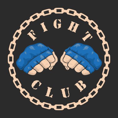 Dövüş Kulübü hakkında amblemi. Tek renkli grafik stili