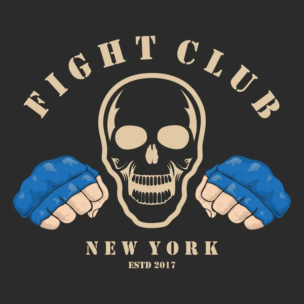 Emblème du club de combat. Style graphique monochrome — Image vectorielle