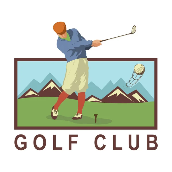 Vintage Golf Poster mit einem Golfspieler — Stockvektor