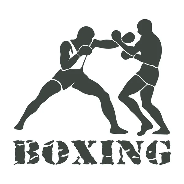 Boxeo Jugadores Lucha Juegos Deportistas — Vector de stock