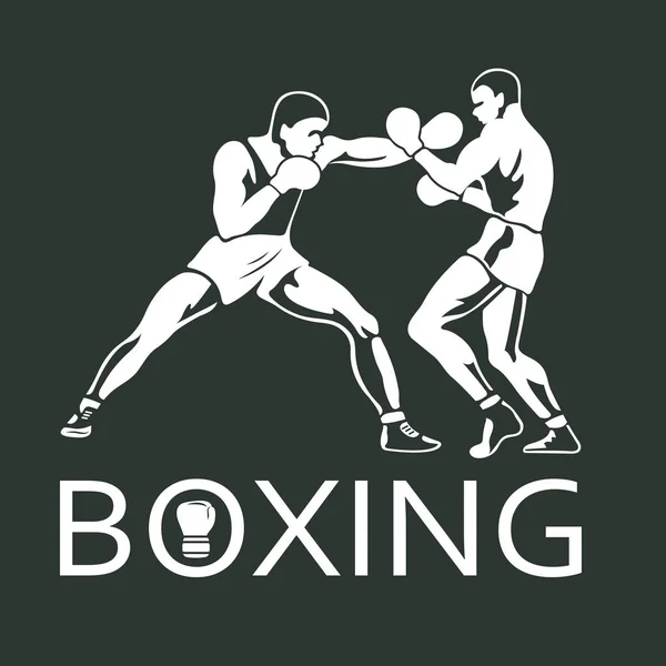 Boxeo Jugadores Lucha Juegos Deportistas — Vector de stock