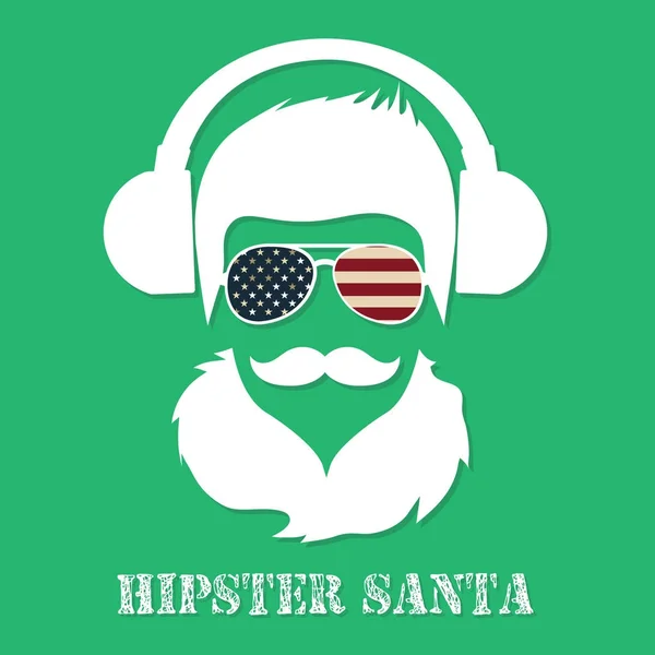 Hipster Santa Claus carácter ilustración — Vector de stock