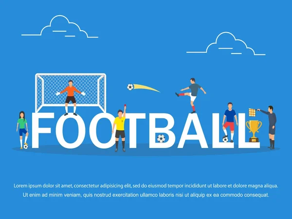 Vektorillustration av ungdomar som spelar fotboll . — Stock vektor