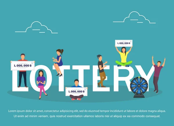 Loterij concept set met het winnen combinaties plat ontwerp — Stockvector