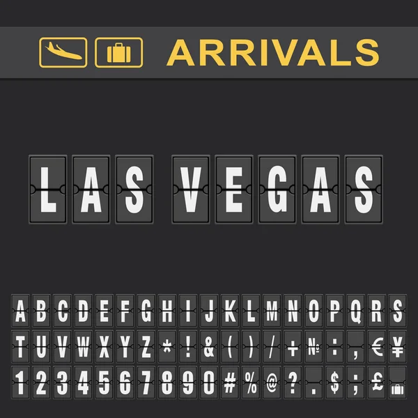 Las vegas Airport Time table for departures — Stockový vektor