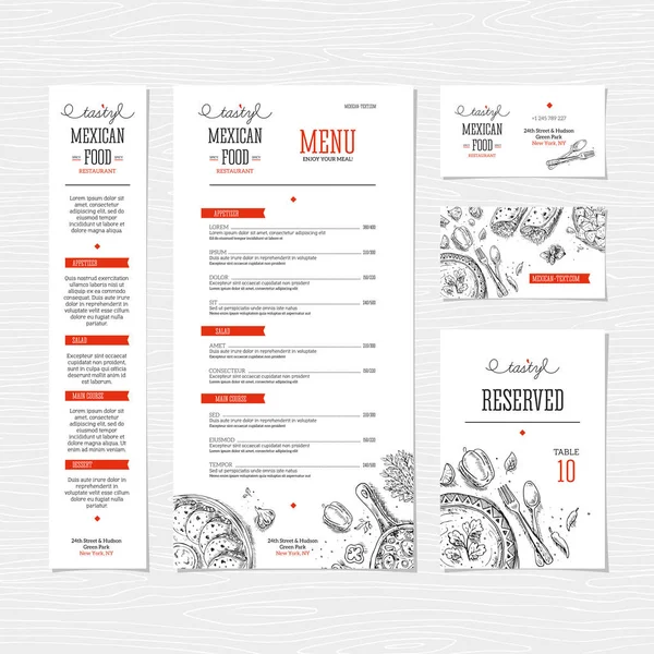 Restaurant menu template. Mexican food menu. Cafe identity.
