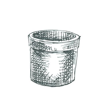 Bir saksıyı taslağını