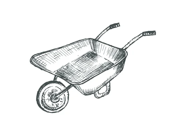 独轮车的插图 — 图库矢量图片