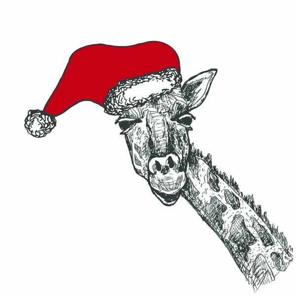 Ilustración del boceto de la jirafa — Vector de stock