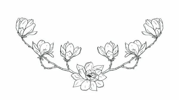 Skiss blomma sammansättning — Stock vektor