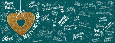 Neşeli Noel selamlar afiş dünyadan web