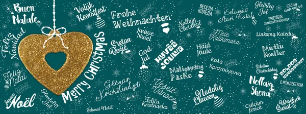Boldog karácsonyi üdvözlet web banner-világ — Stock Fotó