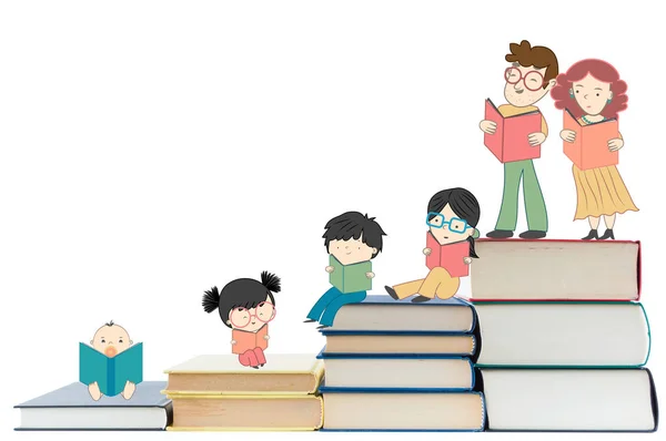 Educación infantil y crecimiento de la cultura joven con libros — Foto de Stock