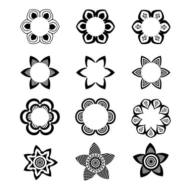 Geometrik tek renkli logo ve simge şablon ayarla. 