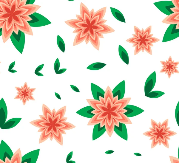 Seamless pattern vector flower peach — Stock Vector