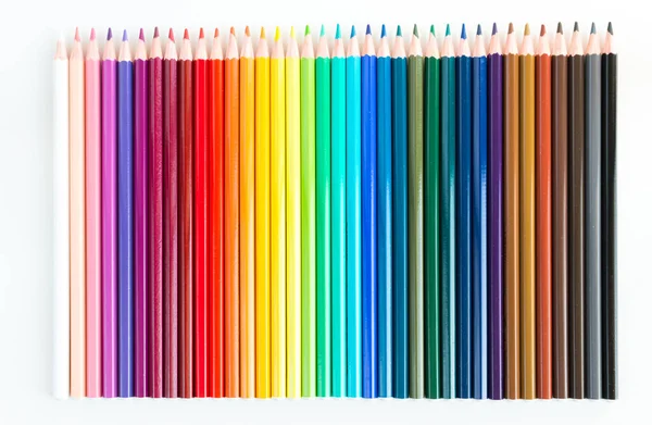 Crayones Pasteles Acuarela Alineados Aislados Sobre Fondo Blanco —  Fotos de Stock