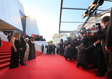 John Turturro, Margherita Bu, Nanni Moretti, Guilia Lazzarini 'Mia Madre' ('Annem') 68 yıllık Cannes Film Festivali sırasında 16 Mayıs 2015 tarihinde Fransa'nın Cannes galasında.
