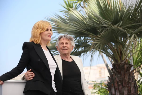 Emmanuelle seigner und roman polanski — Stockfoto