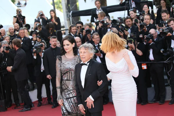 Eva Green, Roman Polanski ve Emmanuelle Seigner — Stok fotoğraf