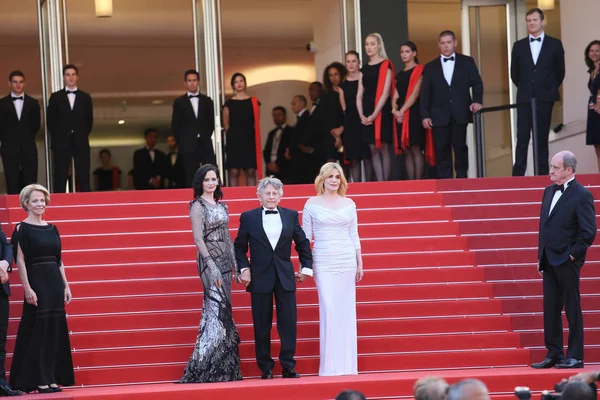 Eva Green, Roman Polanski e Emmanuelle Seigner — Fotografia de Stock