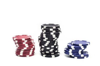 Poker fişleri, dağınık poker fişleri bir arka plan