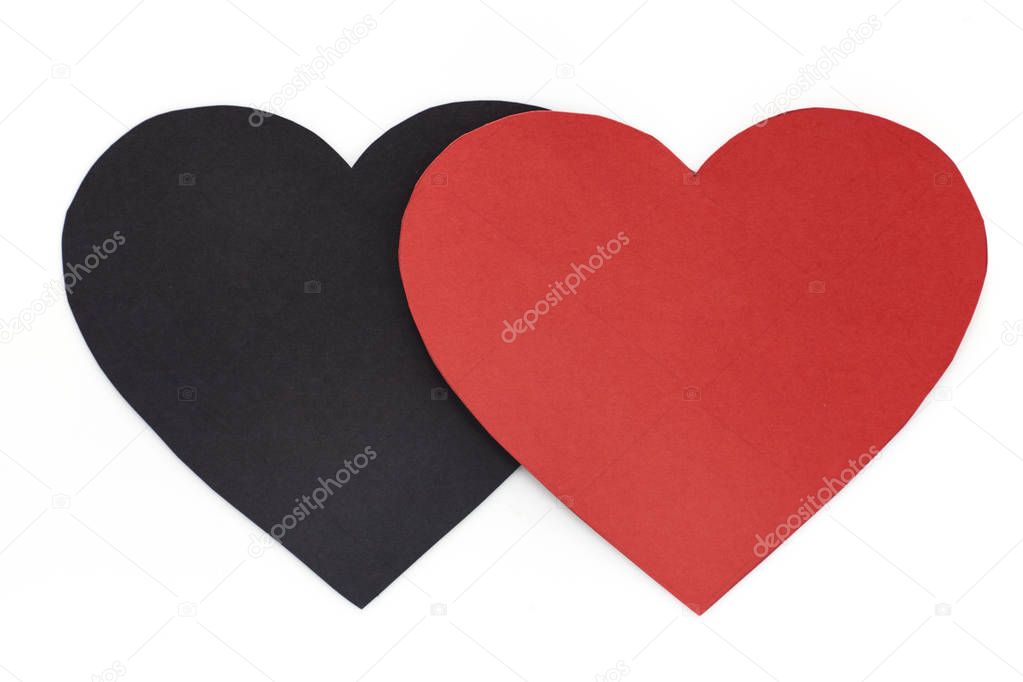 Two red heart, symbol of love, excellent element for your design on Valentine's Day
