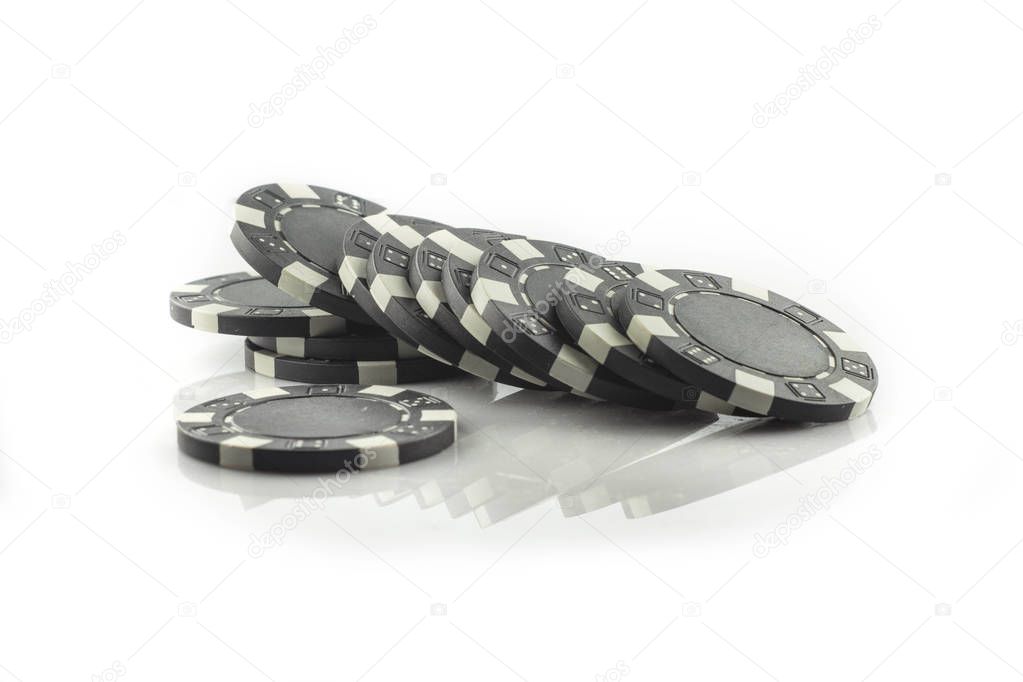 Casino chips isolated on white background 