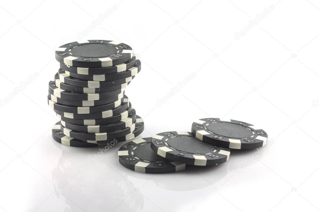 Casino chips isolated on white background 