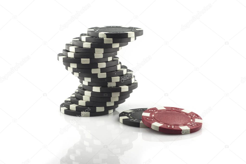 Casino chips isolated on white background 