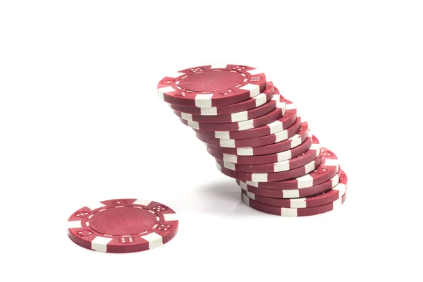 Casinofiches geïsoleerd op witte achtergrond — Stockfoto