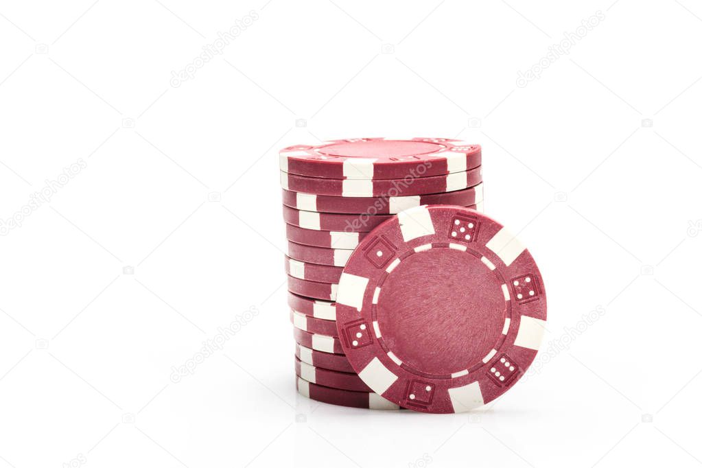 Casino chips isolated on white background